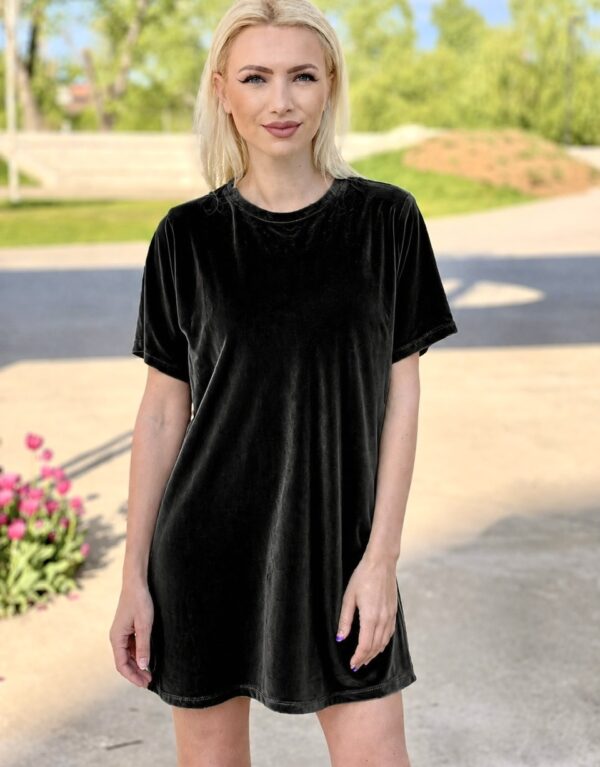 Rochie clasica din catifea, negru