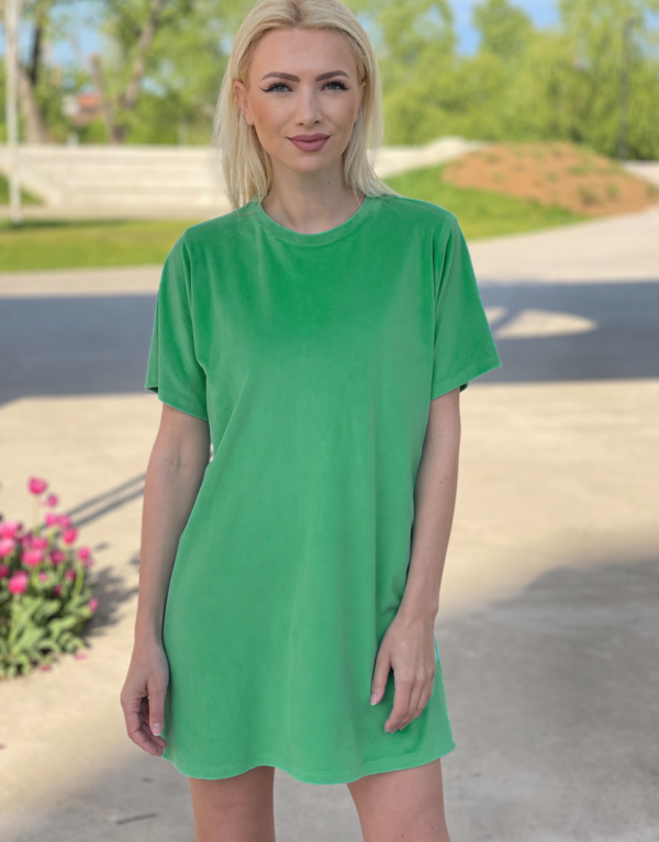 Rochie clasica din catifea, verde