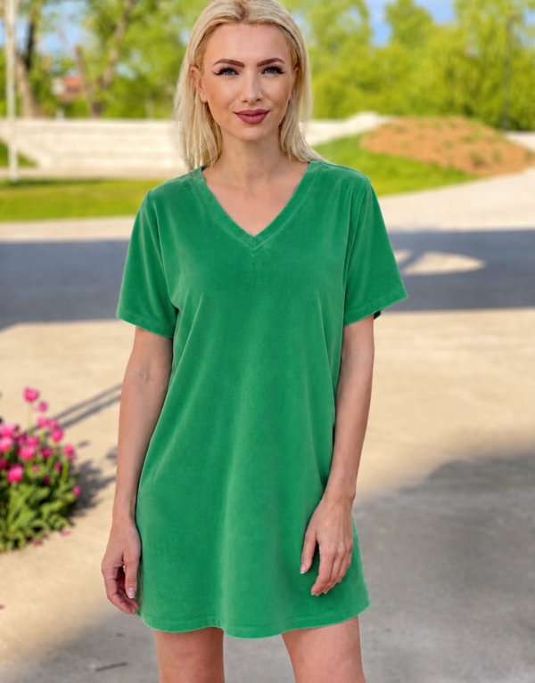 Rochie anchior din catifea, verde