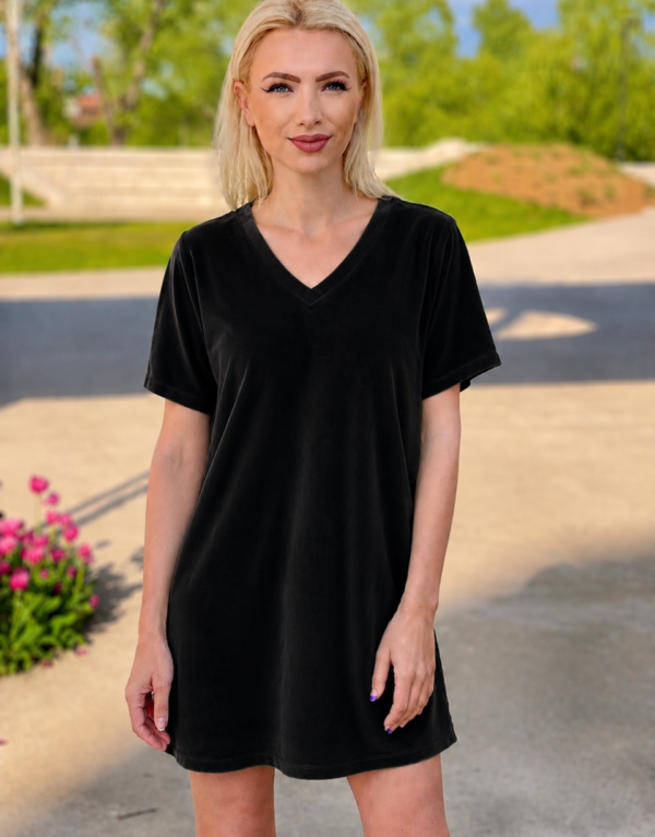 Rochie anchior din catifea, negru