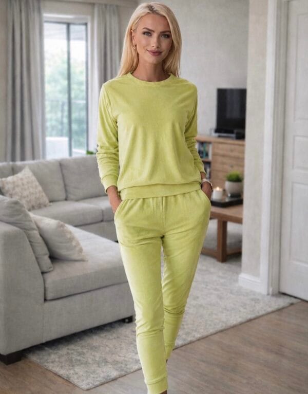 Trening catifea lime soft, clasic